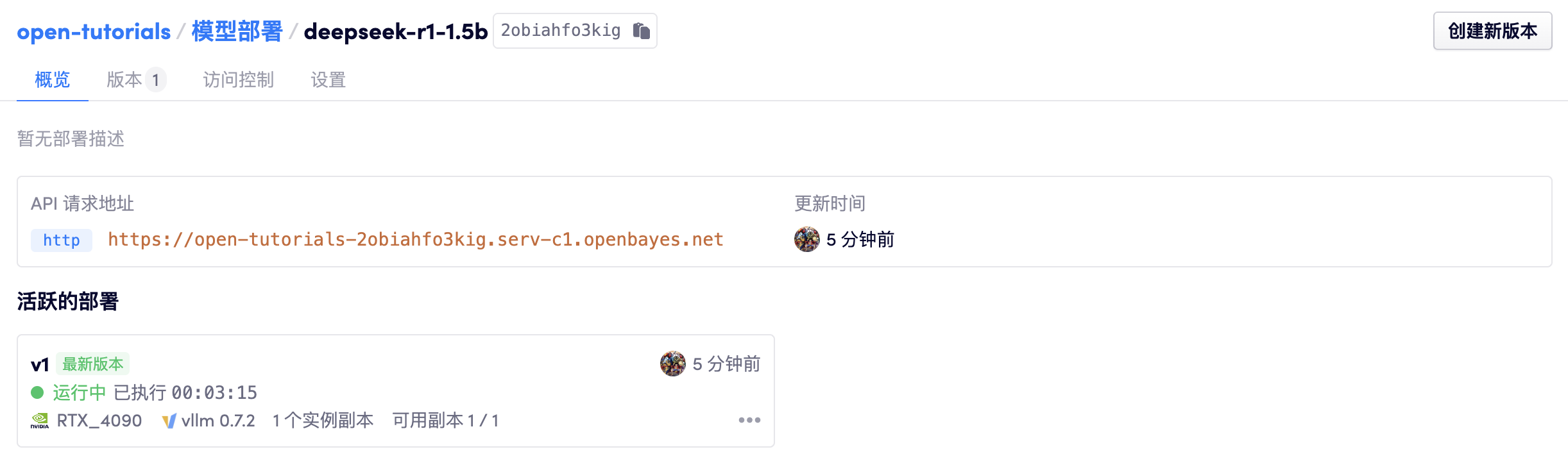 模型部署运行成功